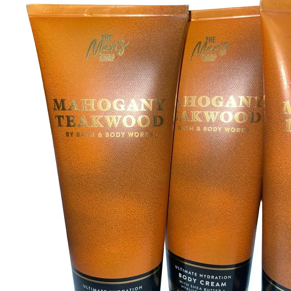 Bath Body Works Mahogany Teakwood Mens Ultimate Hydration Body Cream 8oz Lot x3
